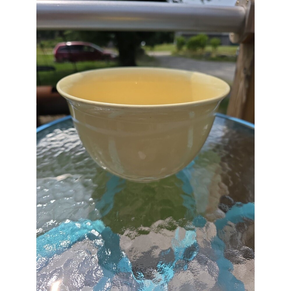 VTG Authentic Vernon Kilns Ware Yellow Mixing Bowl USA Mid 20th Century Pottery
